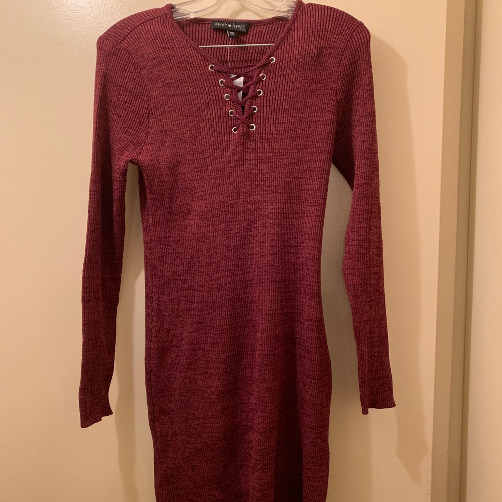 Derek Heart+ Long Sleeve Sweater Dress